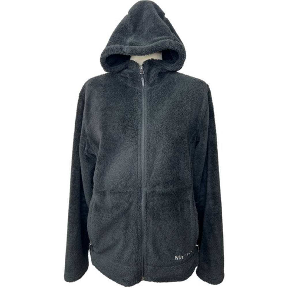 MARMOT Woman’s Black Fuzzy Full Zip Jacket Sz L